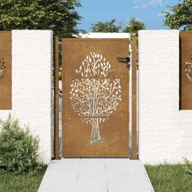 Puerta de jardín acero corten diseño árbol 105x130 cm