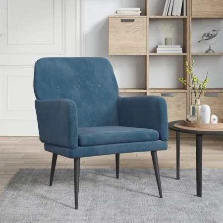 Blauer Samtsessel 62x79x79 cm von vidaXL, Sessel - Ref: Foro24-351413, Preis: 91,50 €, Rabatt: %