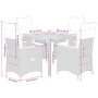 Set de muebles jardín 5 pzas con cojines ratán sintético negro