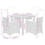 Set de muebles jardín 5 pzas con cojines ratán sintético negro