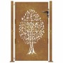 Puerta de jardín acero corten diseño árbol 105x155 cm