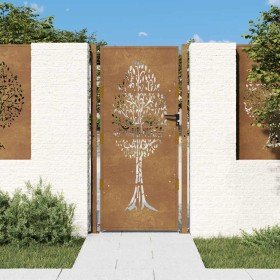 Puerta de jardín acero corten diseño árbol 105x180 cm Puerta de jardín acero corten diseño árbol 105x180 cm