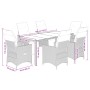 Set de comedor de jardín 7 pzas y cojines ratán sintético negro