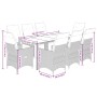 Set de comedor de jardín 9 pzas y cojines ratán sintético negro