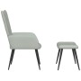 Sillón de relax con taburete de terciopelo gris claro