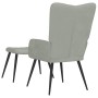 Sillón de relax con taburete de terciopelo gris claro