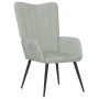 Sillón de relax con taburete de terciopelo gris claro