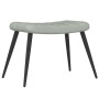 Sillón de relax con taburete de terciopelo gris claro