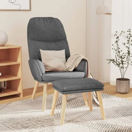 Relaxation armchair with light gray fabric stool by vidaXL, Armchairs - Ref: Foro24-3097342, Price: 129,57 €, Discount: %