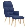 Relaxation armchair with blue fabric footrest by vidaXL, Armchairs - Ref: Foro24-3097346, Price: 132,39 €, Discount: %