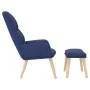 Relaxation armchair with blue fabric footrest by vidaXL, Armchairs - Ref: Foro24-3097346, Price: 132,39 €, Discount: %