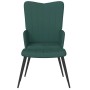 Sillón de relax con taburete terciopelo verde oscuro