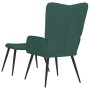 Sillón de relax con taburete terciopelo verde oscuro