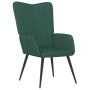 Sillón de relax con taburete terciopelo verde oscuro