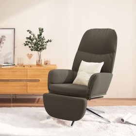 Sillón de relax y reposapiés piel de ante sintético gris oscuro