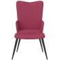 Sillón de relax con taburete terciopelo rojo tinto