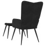 Sillón de relax con taburete terciopelo negro