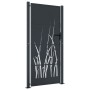 Puerta de jardín acero gris antracita diseño hierba 105x180 cm