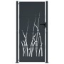 Puerta de jardín acero gris antracita diseño hierba 105x180 cm