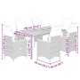 Set de mesa y sillas de jardín 7 pzas y cojines ratán PE negro