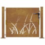 Puerta de jardín acero corten diseño hierba 105x80 cm