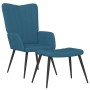 Sillón de relax con taburete terciopelo azul