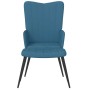 Sillón de relax con taburete terciopelo azul