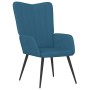 Sillón de relax con taburete terciopelo azul