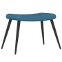 Sillón de relax con taburete terciopelo azul