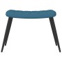 Sillón de relax con taburete terciopelo azul
