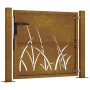 Puerta de jardín acero corten diseño hierba 105x105 cm