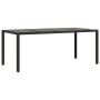 Set de mesa y sillas de jardín 7 pzas y cojines ratán PE negro