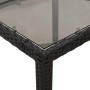 Set de mesa y sillas de jardín 7 pzas y cojines ratán PE negro