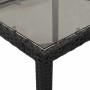 Set de mesa y sillas de jardín 9 pzas y cojines ratán PE negro