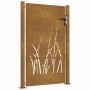 Puerta de jardín acero corten diseño hierba 105x130 cm