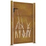 Puerta de jardín acero corten diseño hierba 105x130 cm