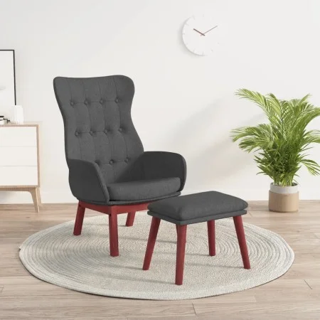 Relaxation armchair with dark gray fabric stool by vidaXL, Armchairs - Ref: Foro24-3097724, Price: 146,37 €, Discount: %