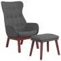 Relaxation armchair with dark gray fabric stool by vidaXL, Armchairs - Ref: Foro24-3097724, Price: 146,37 €, Discount: %