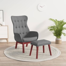 Relaxation armchair with light gray fabric stool by vidaXL, Armchairs - Ref: Foro24-3097723, Price: 148,98 €, Discount: %