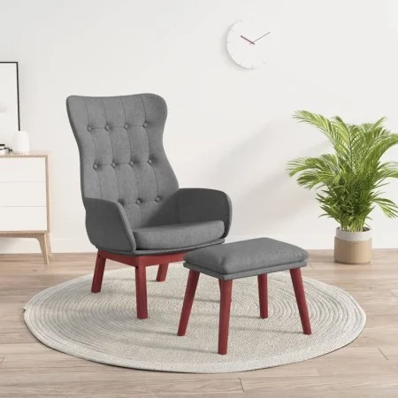 Relaxation armchair with light gray fabric stool by vidaXL, Armchairs - Ref: Foro24-3097723, Price: 147,10 €, Discount: %