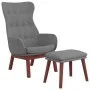 Relaxation armchair with light gray fabric stool by vidaXL, Armchairs - Ref: Foro24-3097723, Price: 147,10 €, Discount: %