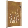 Puerta de jardín acero corten diseño hierba 105x155 cm