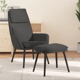 Sillón de relax con taburete tela gris oscuro de vidaXL, Sillones - Ref: Foro24-3097769, Precio: 126,84 €, Descuento: %