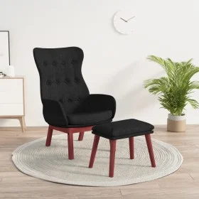 Relaxation armchair with black fabric stool by vidaXL, Armchairs - Ref: Foro24-3097729, Price: 145,43 €, Discount: %