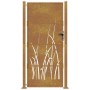 Puerta de jardín acero corten diseño hierba 105x180 cm