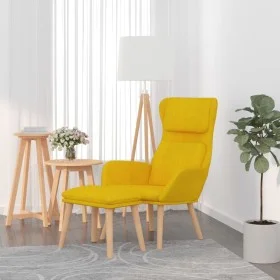Sillón de relax con taburete terciopelo amarillo mostaza de vidaXL, Sillones - Ref: Foro24-3097827, Precio: 127,87 €, Descuen...