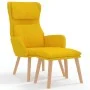 Relax armchair with yellow mustard velvet footstool by vidaXL, Armchairs - Ref: Foro24-3097827, Price: 127,87 €, Discount: %