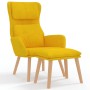 Senfgelber Relaxsessel aus Samt mit Hocker von vidaXL, Sessel - Ref: Foro24-3097827, Preis: 127,41 €, Rabatt: %