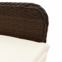 Set de mesa y sillas jardín 7 pzas con cojines ratán PE marrón