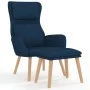 Relaxation armchair with blue velvet stool by vidaXL, Armchairs - Ref: Foro24-3097830, Price: 143,34 €, Discount: %